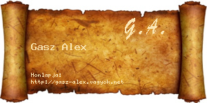 Gasz Alex névjegykártya